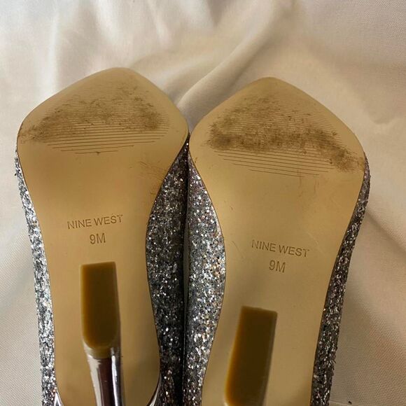 Nine-west Silver and Pink Glitter Heels - Picture 5 of 5